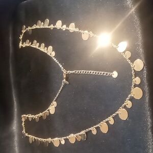 Lia Sophia gold tone coin style necklace 35 inches long